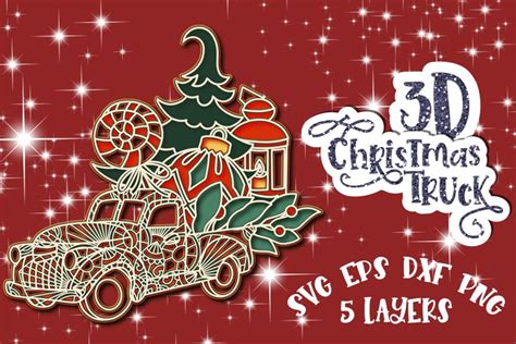 Download 3D Christmas truck svg Papercut Mandala 3d Winter New year ...