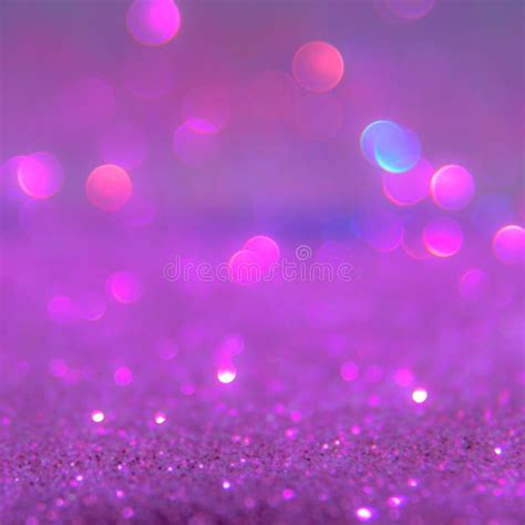 Violet Or Purple Bokeh Light Is The Soft Blurred Circles Stock Image