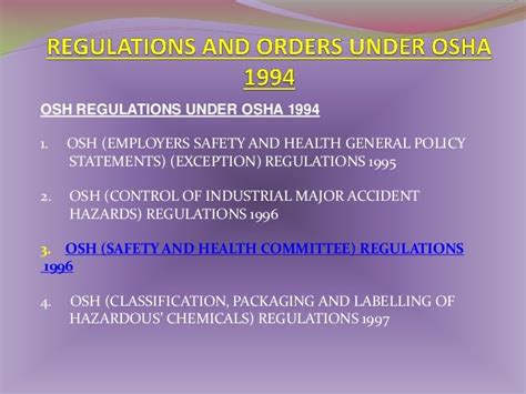 Objective Of Osha 1994 Chapter 14 Osha 1994 And Construction Safety