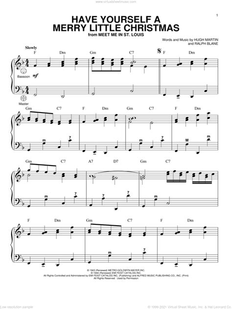 Martin Have Yourself A Merry Little Christmas Sheet Music For Accordion