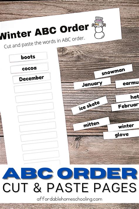 Free Printable Abc Order Cut And Paste Worksheets
