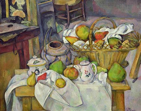 Still Life With Basket Painting By Paul Cezanne Fine Art America
