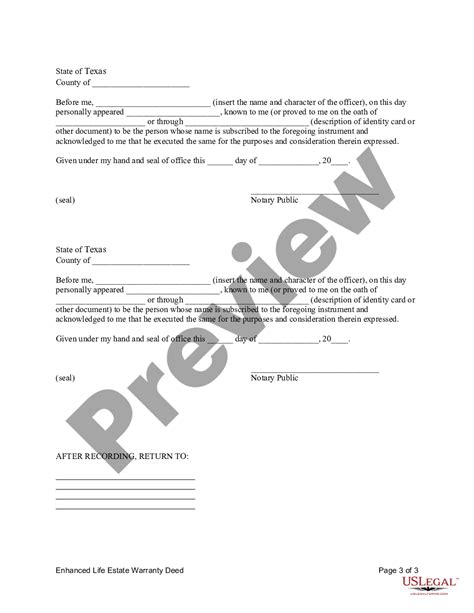 Texas Enhanced Life Estate Or Lady Bird Grant Deed From Two Individuals