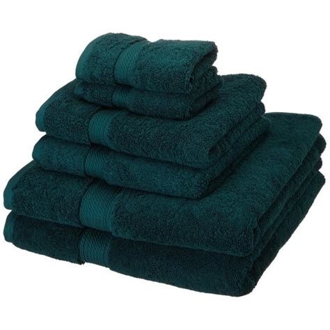 Plush Modern 900 Gsm Egyptian Cotton 6 Piece Towel Set With Dobby Weave