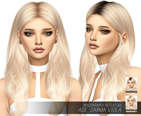 Sims 4 Hairs ~ Miss Paraply Adedarma Viola Hair Retextured