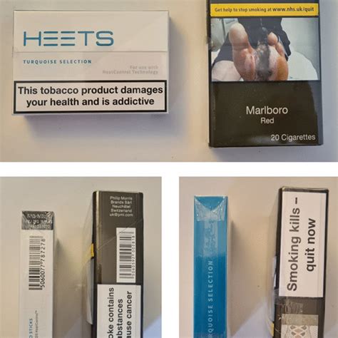 Heets Tobacco Sticks Packet Left And Combustible Cigarette Packet