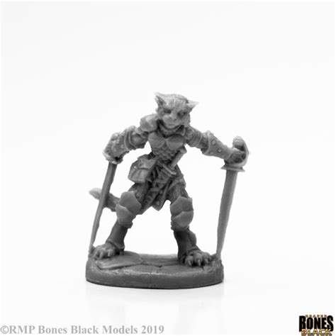 Reaper Bones Black Shadoweyes Catfolk Rogue Unpainted Miniature