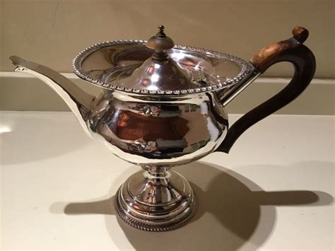 Silver Plated Teapot With Wooden Handle Catawiki