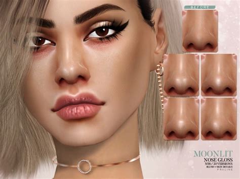 The Sims Resource Moonlit Nose Gloss N58 By Pralinesims • Sims 4 Downloads