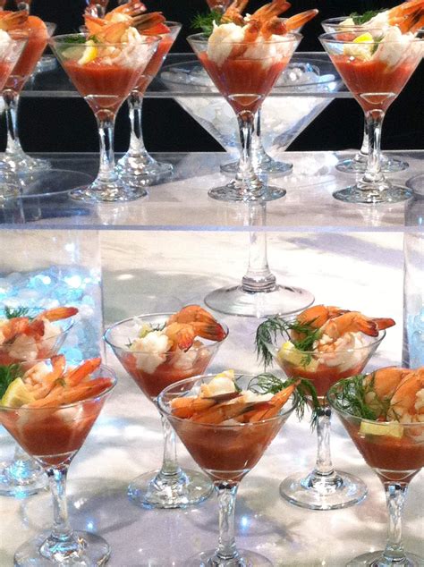 Spoon mixture into individual margarita glasses, top with a source: Shrimp Cocktail Display at a recent corporate event Bakers ...