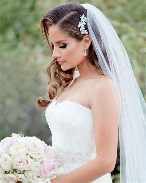 Juliet cap accessorized with a headpiece with an updo. 30+ The Best Wedding Hairstyles Half UpDo With Veil Fonts ...