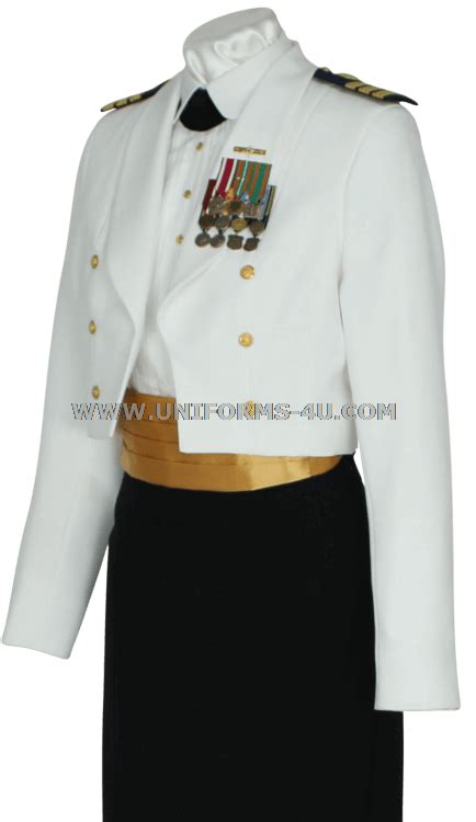 Us Coast Guard Female Officer Dinner Dress White Jacket Uniform