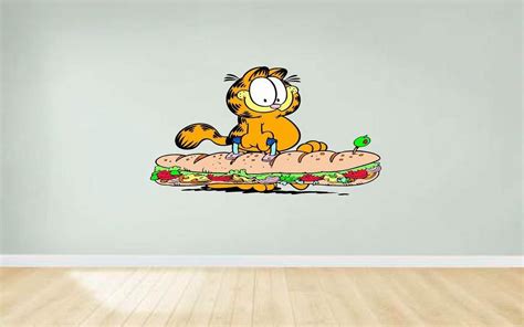 Garfield Cat Fat Garfield Sandwich Design Cartoon Character Wall Art