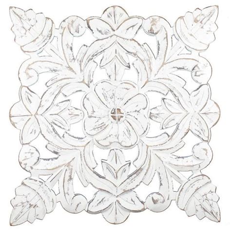 Fetco Toan White Carved Wood Medallion Wall Art X401366 The Home