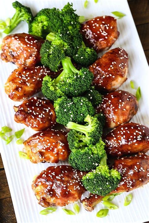 Serve These Asian Baked Chicken Legs With Broccoli And Rice On The Side