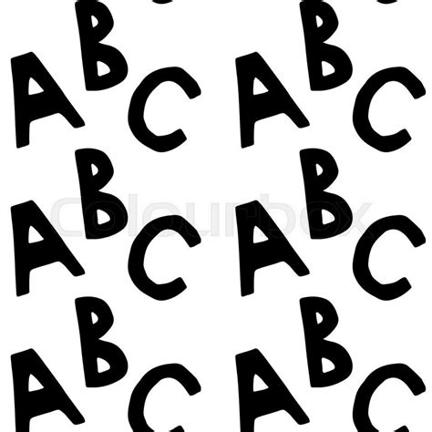 Hand Drawn Vector Abc Pattern Stock Vector Colourbox