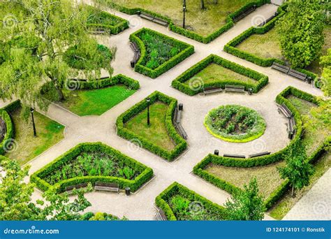 Landscape Gardening Aerial View To The Beautiful Park Stock Image