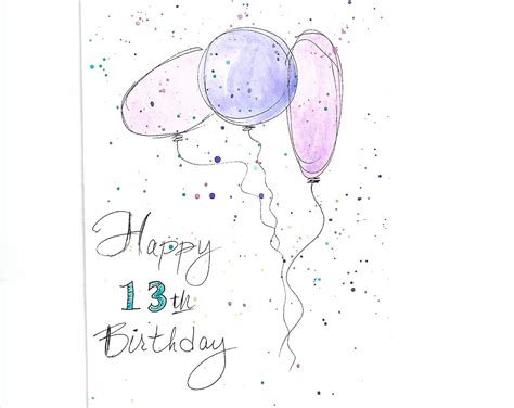 13th Birthday Card Personalized For Free With Name And Any Age Etsy