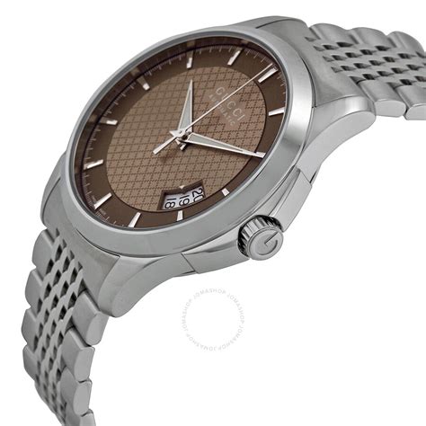 Gucci G Timeless Brown Dial Stainless Steel Automatic Mens Watch