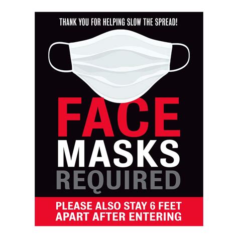 Face Masks Required And Six Feet Apart Sign Excelmark