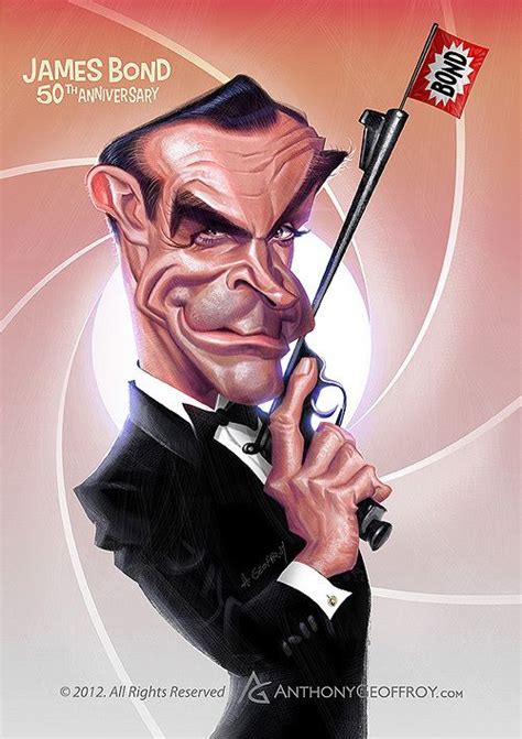 James Bond 50th Anniversary On Character Design Served Funny Caricatures Sean Connery