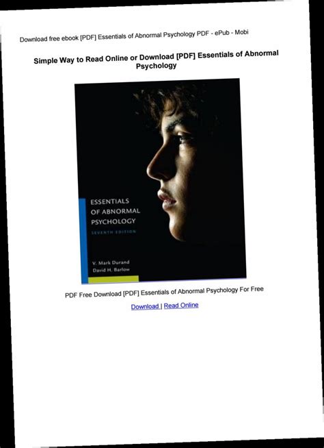 Essentials Of Abnormal Psychology 5th Edition Pdf Download Twitter