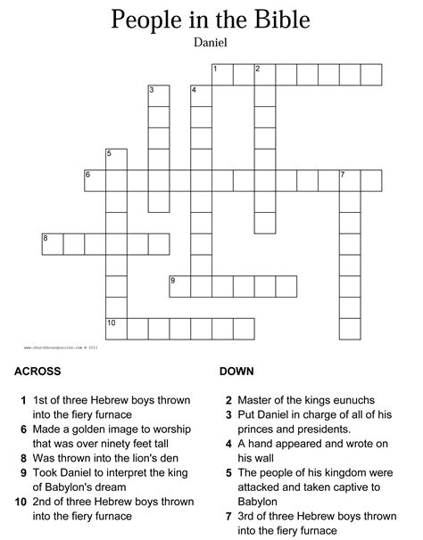 Printable Bible Crossword Puzzles With Answers Printable Crossword