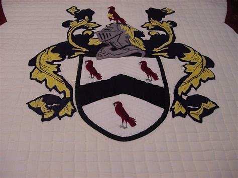 Closer view of family crest. | Family crest, Quilts, Crest