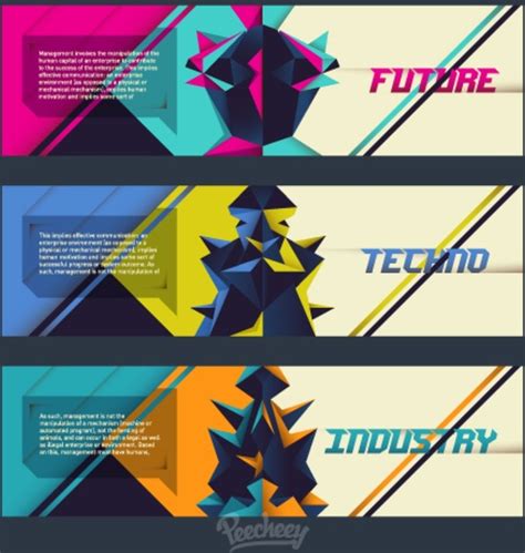 Cool Techno Banners Vector Banner Free Vector Free Download