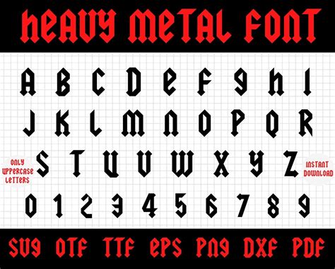 Heavy Metal Font Hard Rock Font Rock Font Metal Font Heavy Etsy