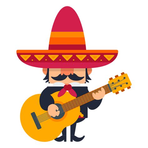 Mexican Mariachi Playing Guitar Transparent Png And Svg Vector File