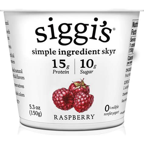 Siggis Yogurt Non Fat Raspberry Strained Low Fat And Nonfat Lake