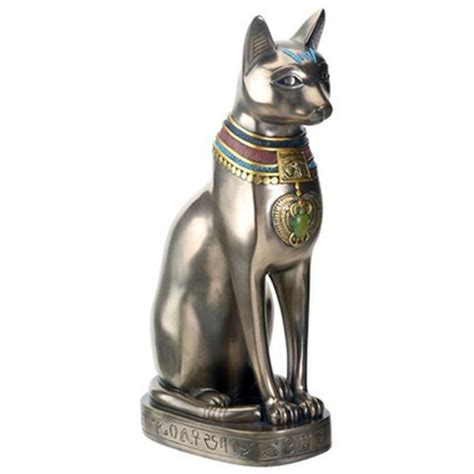 Bastet With Colored Jewelry Skymall Egyptian Cat Goddess Egyptian