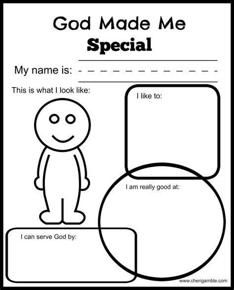 God Made Me Special Printable 1 Sunday School Worksheets Bible Lessons For Kids Sunday
