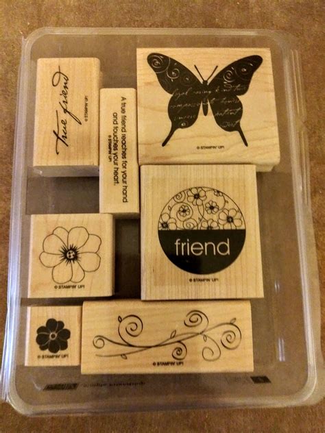 Stampin Up Simple Friendship Set 7 Rubberwood Block Etsy