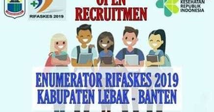Siap menandatangani kontrak sebagai tenaga enumerator. OPEN RECRUITMENT ENUMERATOR RIFASKES 2019 KABUPATEN LEBAK ...