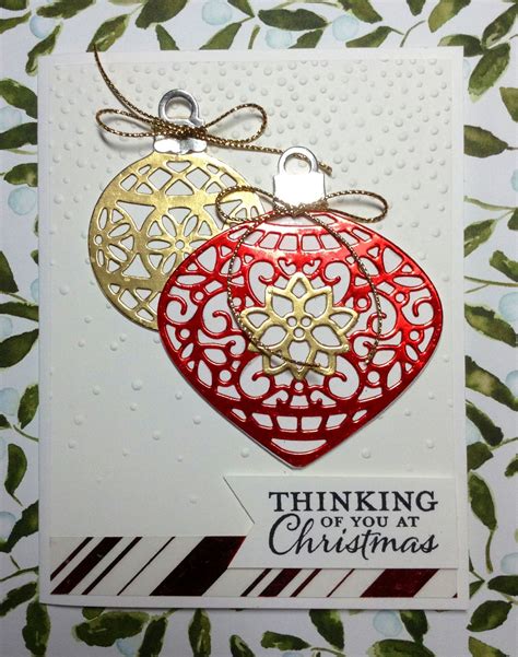 embellished ornament stamp set and delicate ornament thinlits dies by stampin up make this an