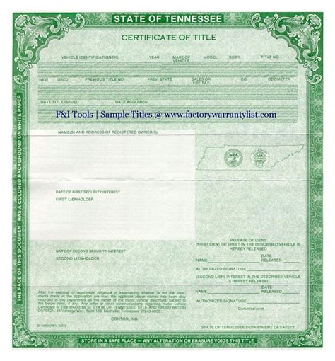 My Vehicle Title - What does a car title look like?