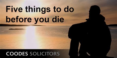 Five Things To Do Before You Die Dying Matters Awareness Week