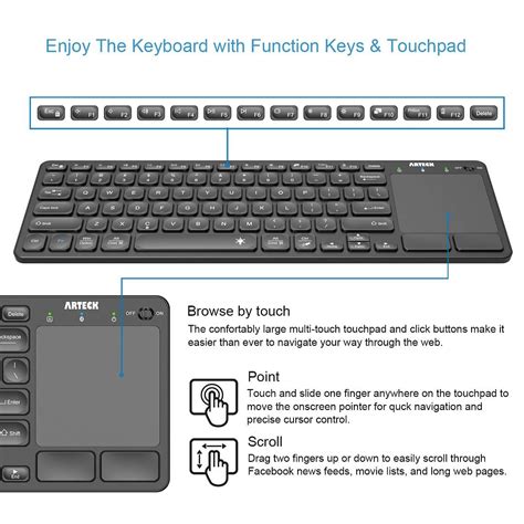 Mua Arteck Universal Backlit 7 Colors Bluetooth Touch Tv Keyboard With