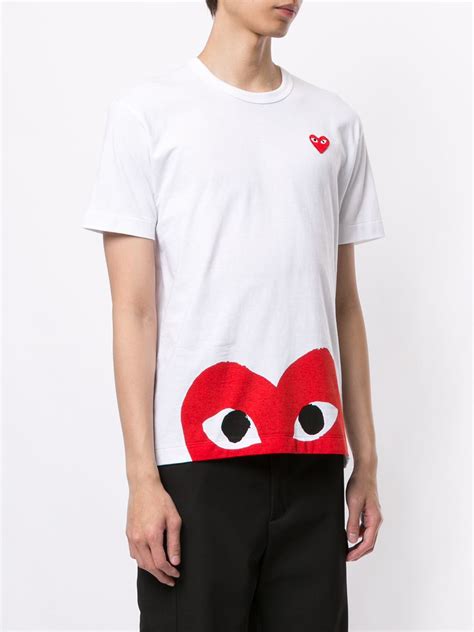 Comme Des Garçons Play Comme Des Garcons Play White And Red Half Heart