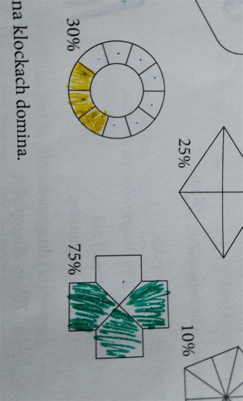 Pokoloruj Odpowiednią Część Każdej Figury 50 10 30 75 Brainlypl