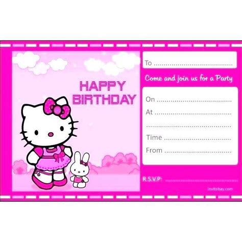 Get your guest list going with a printable invitation birthday template. Birthday Card Template Hello Kitty - Cards Design Templates