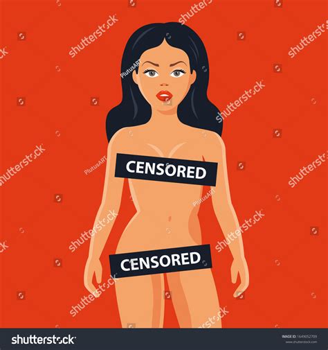 검열 표지판이 있는 벌거벗은 여자18만 사용할 스톡 벡터 로열티 프리 1649052709 Shutterstock