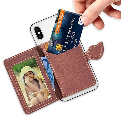 Creative Pu Leather Phone Wallet Case Women Men Credit Card Holder