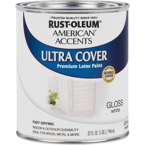Rust Oleum American Accents Ultra Cover Quart Gloss White Paint