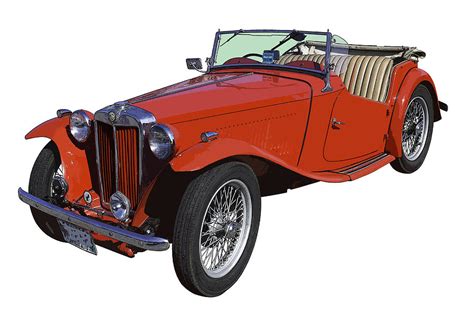 Classic Red Mg Tc Convertible British Sports Car Photograph By Keith