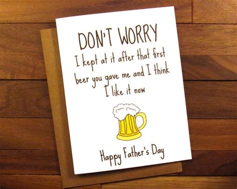 Father's Day Card Beer Fathers Day Card Funny Fathers