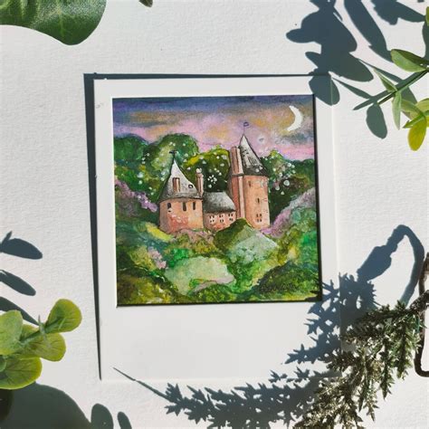 Castell Coch The Fairy Castle Watercolour Painting Mounted Etsy