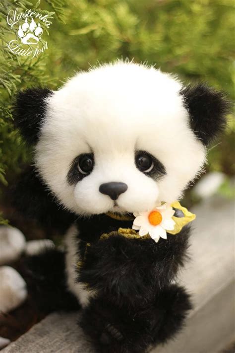 Panda Bear Rio Artist Stuffed Teddy Bear Ooak Handmade Plush Etsy In
